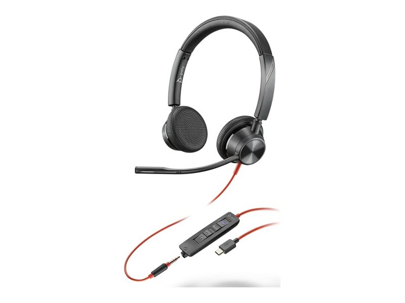 Poly Blackwire 3325 - Blackwire 3300 series - Headset - On-Ear - kabelgebunden - 3,5 mm Stecker, USB-C