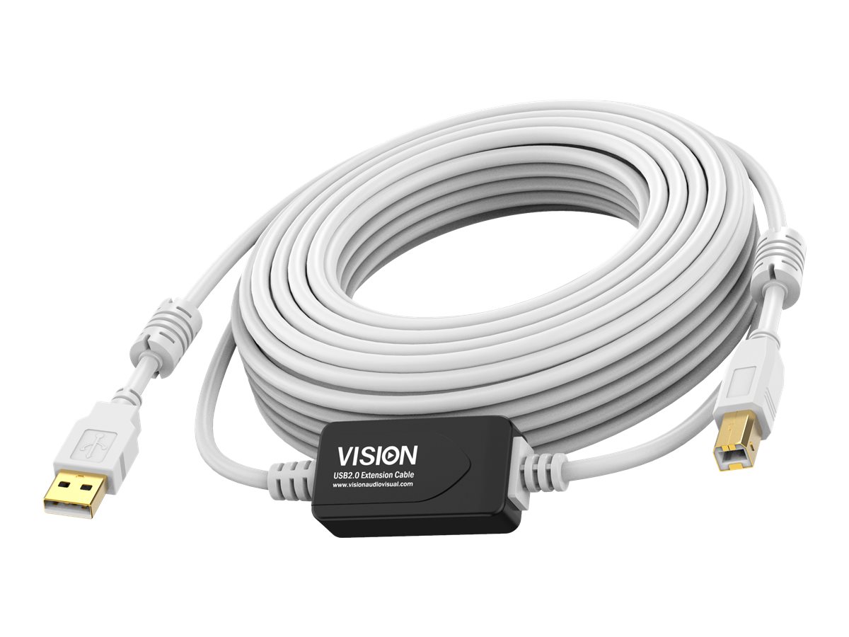 Vision Techconnect - USB-Kabel - USB (M) zu USB Typ B (M) - USB 2.0 - 15 m - aktiver Booster nachgeschaltet