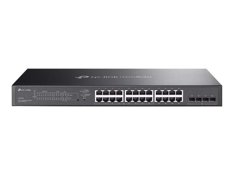 TP-Link Omada SG2428LP V1 - Switch - Smart - 16 x 10/100/1000 (PoE+) + 8 x 10/100/1000 + 4 x Gigabit Ethernet SFP - an Rack mont