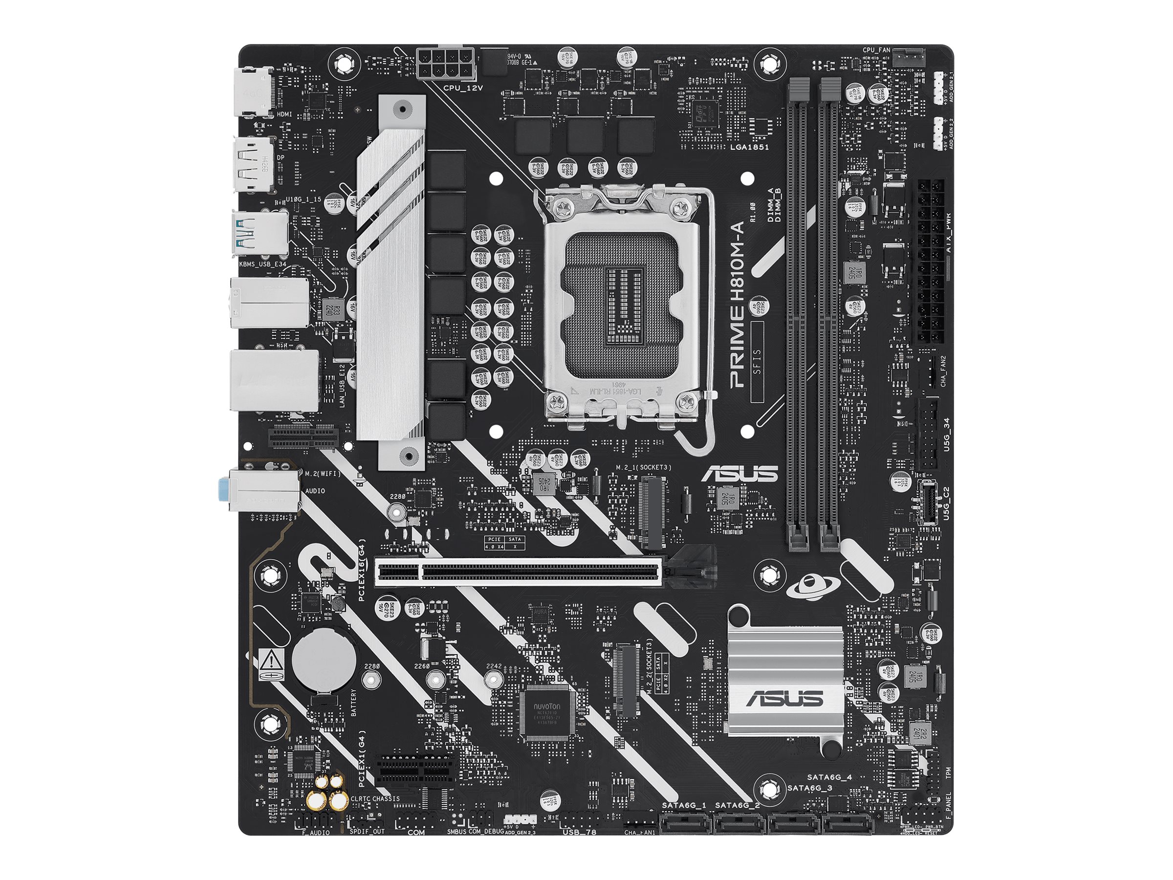 ASUS PRIME H810M-A-CSM - Motherboard - micro ATX - LGA1851-Sockel - H810 Chipsatz - USB-C 3.2 Gen 1, USB 3.2 Gen 2, USB 3.2 Gen 