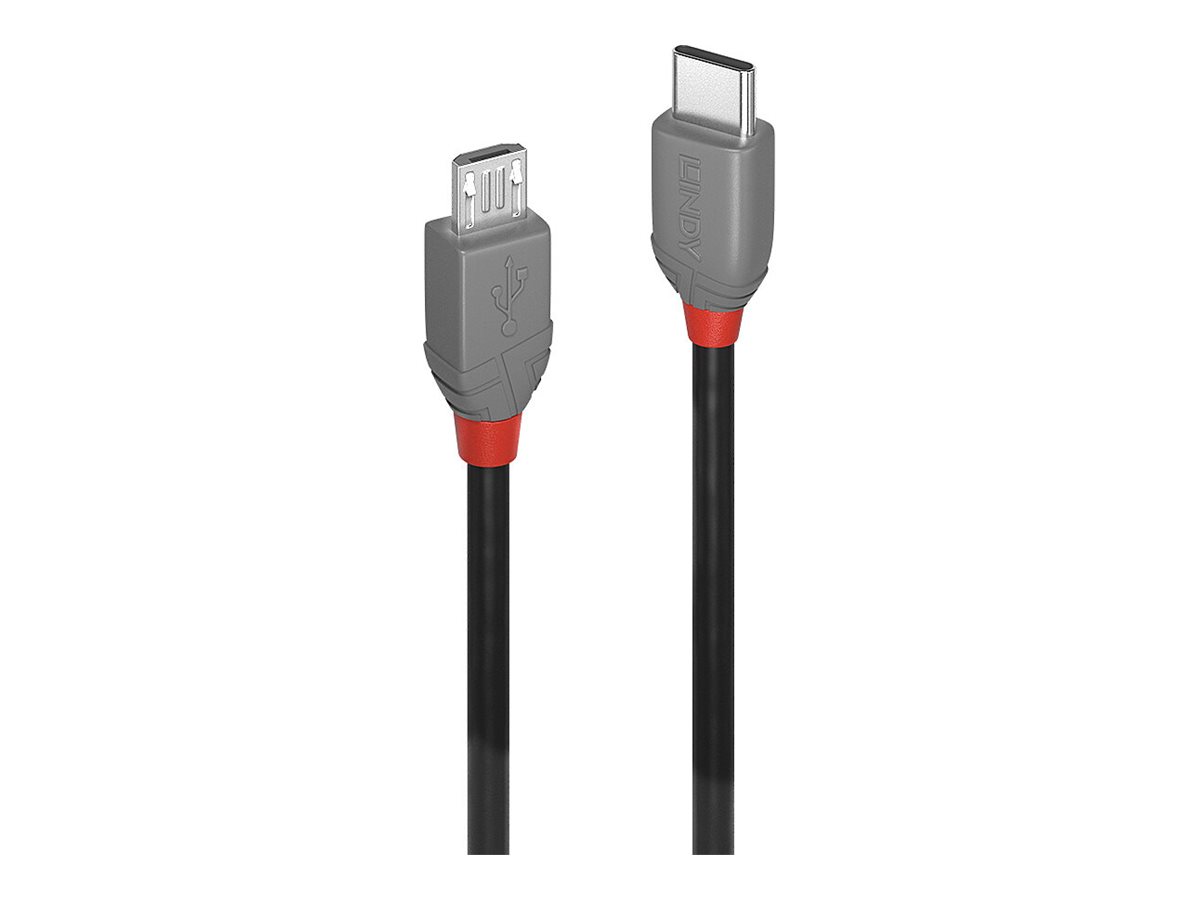 Lindy Anthra Line - USB-Kabel - 24 pin USB-C (M) zu Micro-USB Typ B (M) - USB 2.0 - 50 cm - rund