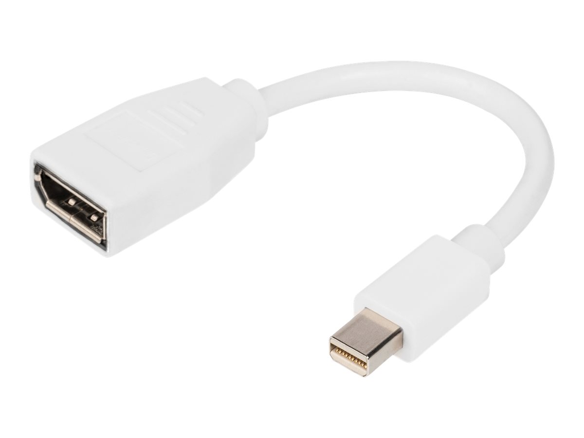 DIGITUS - DisplayPort-Adapter - Mini DisplayPort (M) zu DisplayPort (W) - DisplayPort 1.2 - 15 cm - geformt, Support von 4K 60 H