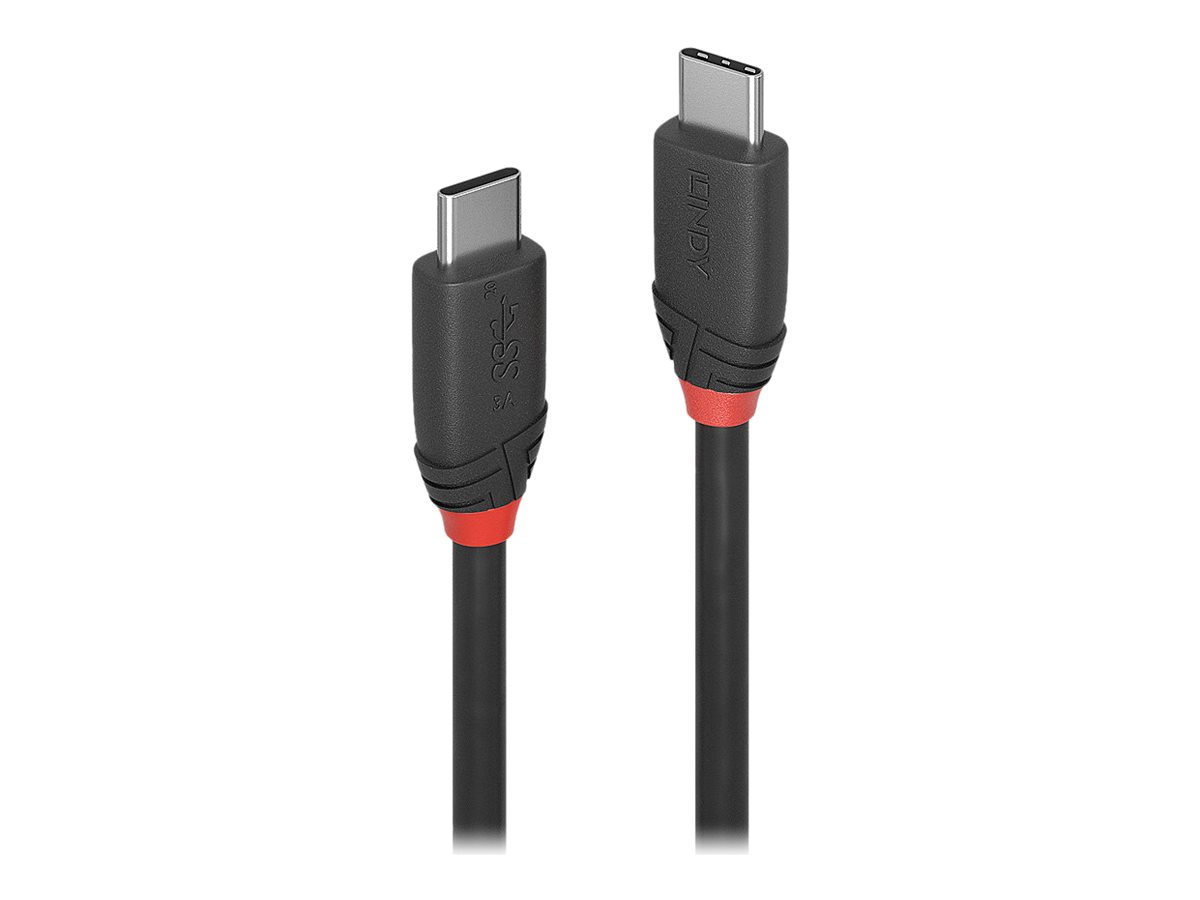 Lindy Black Line - USB-Kabel - 24 pin USB-C (M) zu 24 pin USB-C (M) - USB 3.1 - 3 A - 50 cm