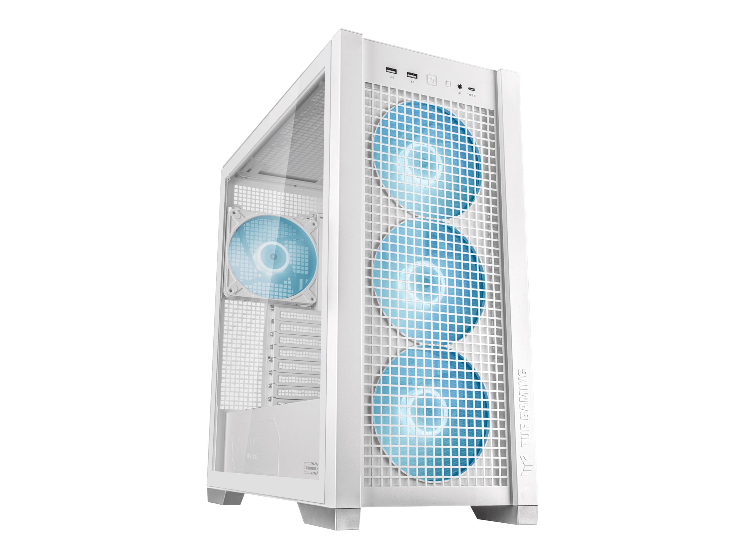 ASUS TUF Gaming GT302 - Mid tower - E-ATX - Seitenteil mit Fenster (gehrtetes Glas) - keine Spannungsversorgung - weiss
