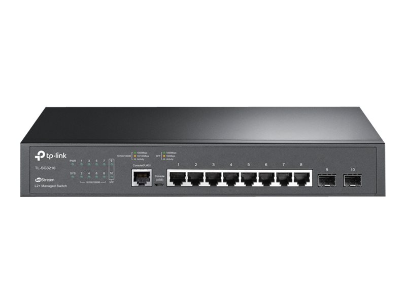 TP-Link JetStream TL-SG3210 V3 - Switch - managed - 8 x 10/100/1000 + 2 x Gigabit SFP - Desktop, an Rack montierbar