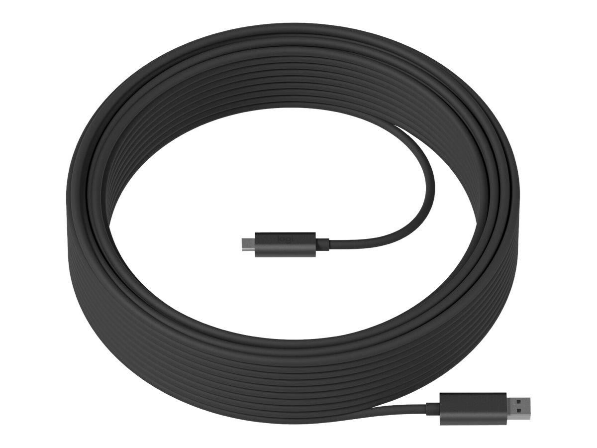 Logitech Strong - USB-Kabel - USB Typ A (M) zu 24 pin USB-C (M) - USB 3.2 Gen 2 - 25 m - Active Optical Cable (AOC), Plenum