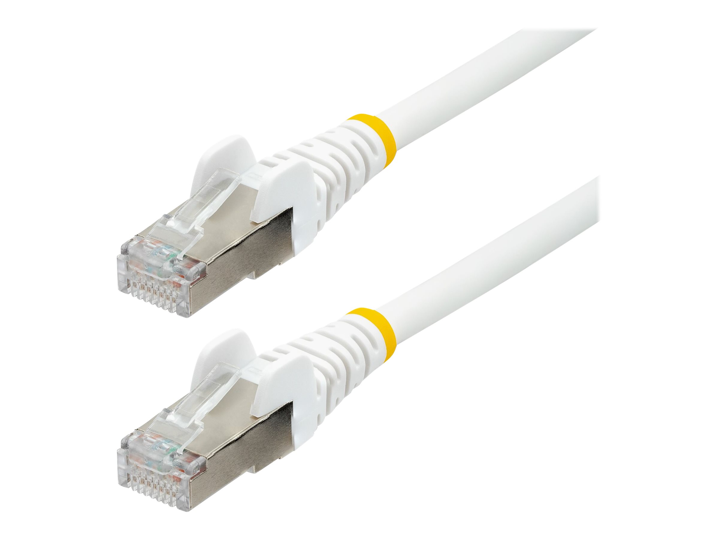 StarTech.com 2m CAT6a Ethernet Cable - White - Low Smoke Zero Halogen (LSZH) - 10GbE 500MHz 100W PoE++ Snagless RJ-45 w/Strain R