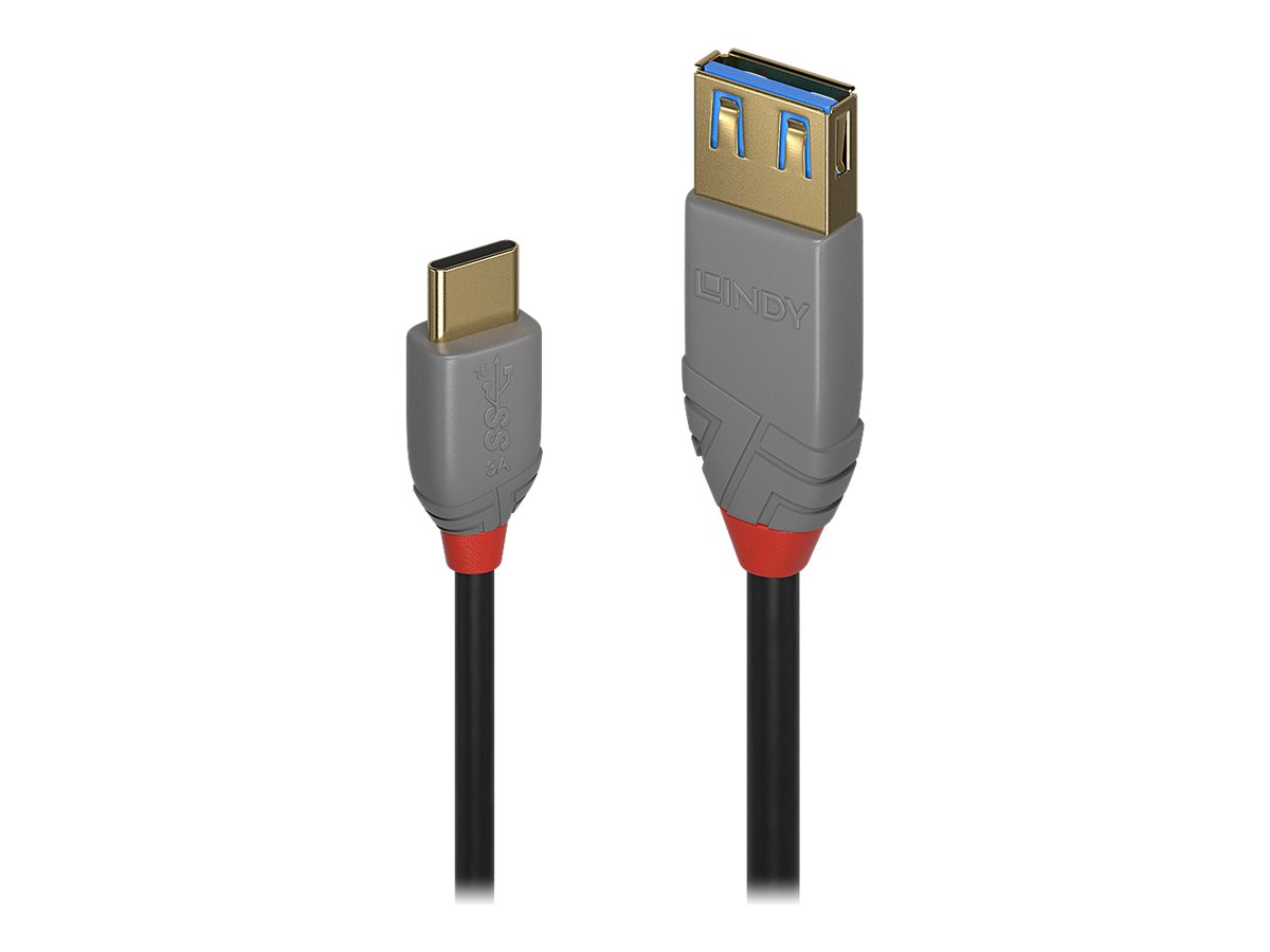 Lindy Black Line - USB-Kabel - 24 pin USB-C (M) zu USB Typ A (W) - USB 3.1 Gen 2 - 15 cm