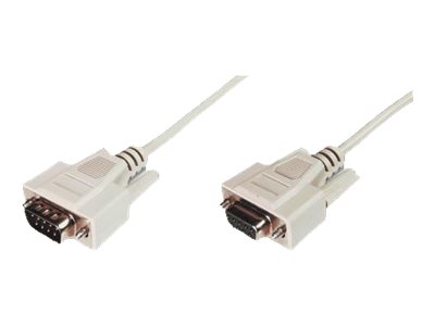 ASSMANN - Serielles Verlngerungskabel - DB-9 (W) zu DB-9 (M) - 2 m - geformt, Daumenschrauben - beige