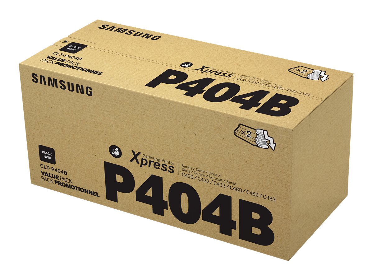 Samsung CLT-P404B - 2er-Pack - Schwarz - original - Tonerpatrone (SU364A) - fr Samsung CLX-3302, 3303, 3304, 3307; Xpress SL-C4
