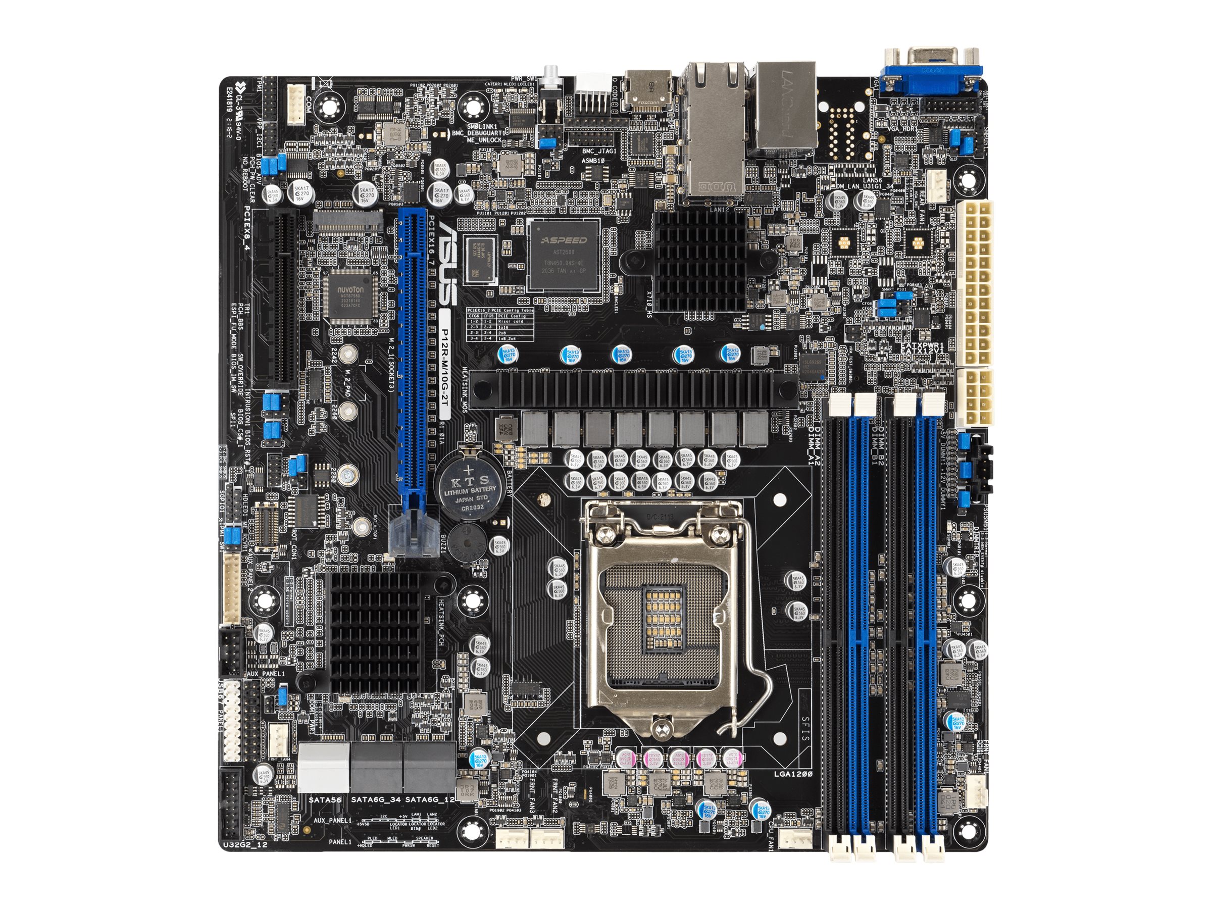 ASUS P12R-M/10G-2T - Motherboard - micro ATX - LGA1200-Sockel - C252 Chipsatz - USB 3.2 Gen 2, USB 3.2 Gen 1
