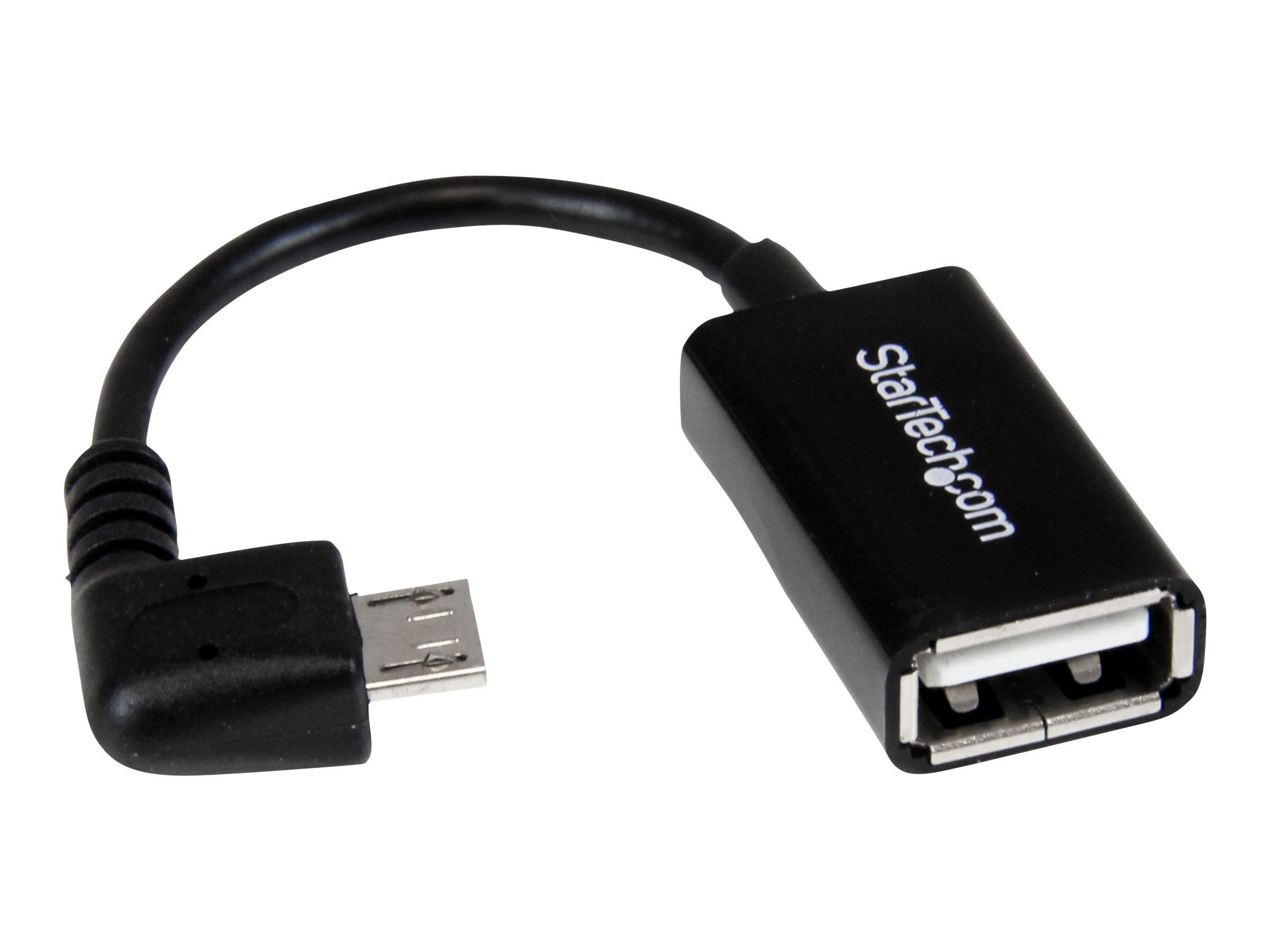 StarTech.com Micro USB rechts gewinkelt auf USB OTG Adapter Stecker / Buchse - Micro USB zu USB Kabel 12cm - On The Go Kabel - S