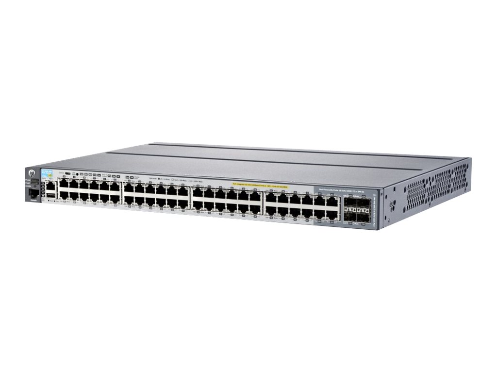 HPE Aruba 2920-48G-PoE+ - Switch - managed - 48 x 10/100/1000 (PoE+) + 4 x Shared Gigabit SFP - PoE+