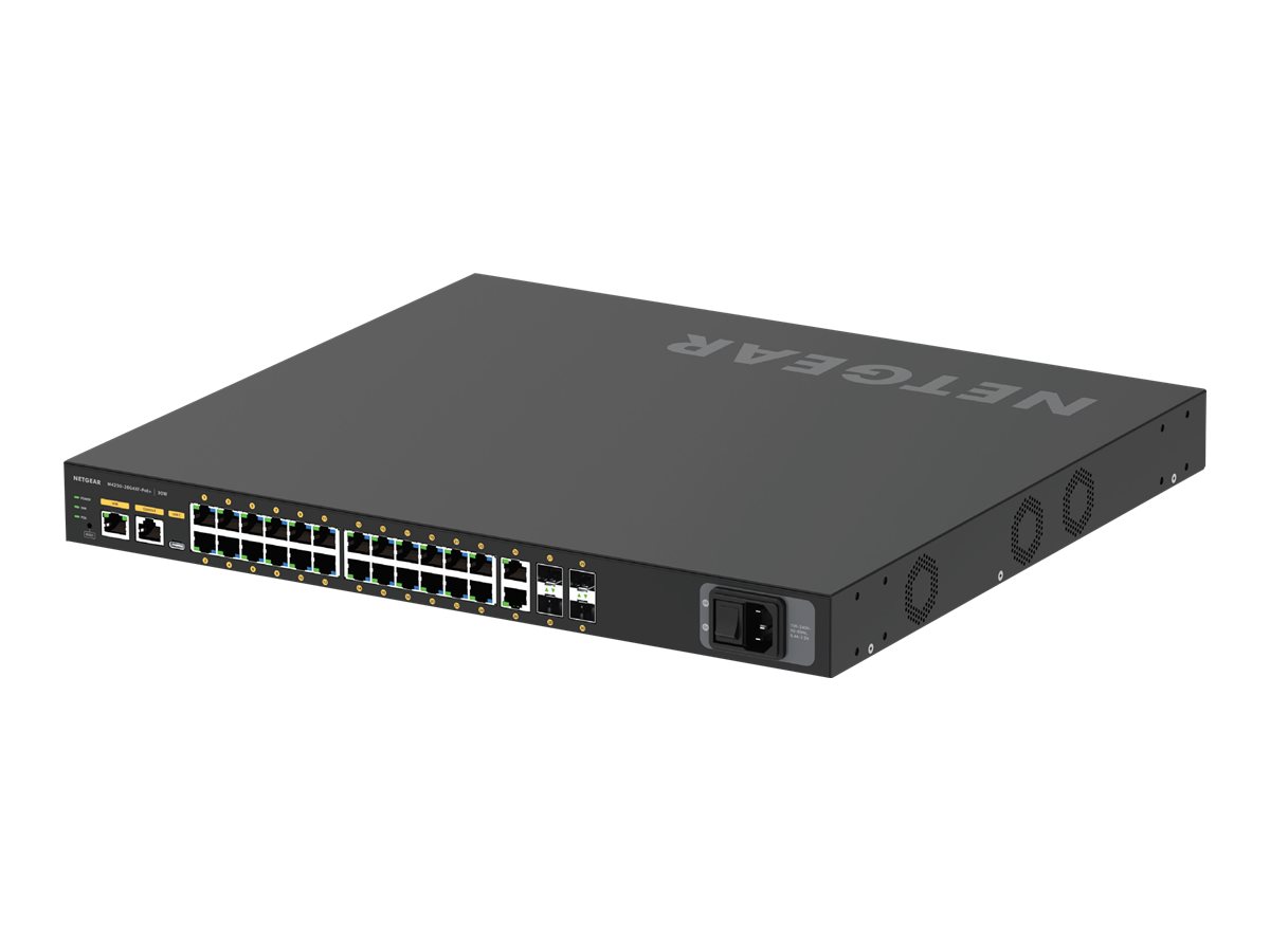 NETGEAR AV Line M4250-26G4XF-PoE+ - Switch - L3 - managed - 24 x 10/100/1000 (PoE+) + 2 x 10/100/1000 + 4 x 1 Gigabit / 10 Gigab