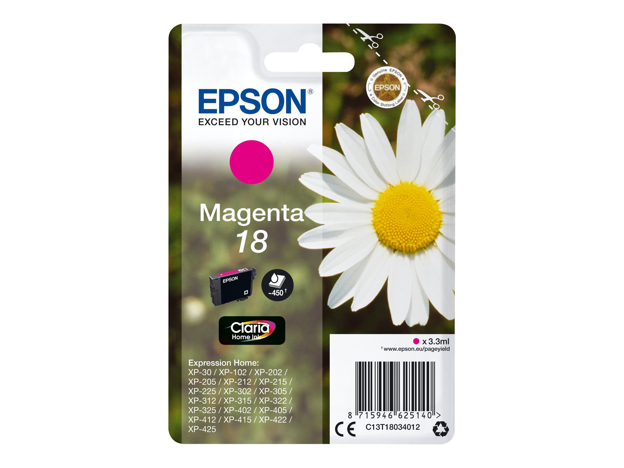 Epson 18 - 3.3 ml - Magenta - original - Blister mit RF- / akustischem Alarmsignal - Tintenpatrone