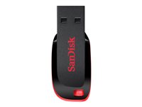 SanDisk Cruzer Blade - USB-Flash-Laufwerk - 32 GB - USB 2.0 - Rot, elegant schwarz