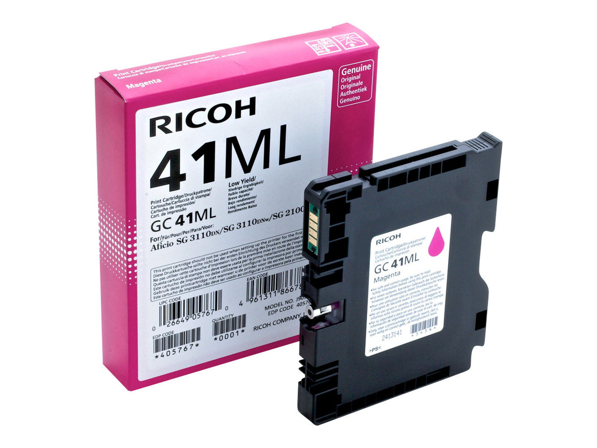 Ricoh GC 41ML - Low Yield - Magenta - Original - Tintenpatrone - fr Ricoh Aficio SG 2100, Aficio SG 3100, Aficio SG 3110, Afici