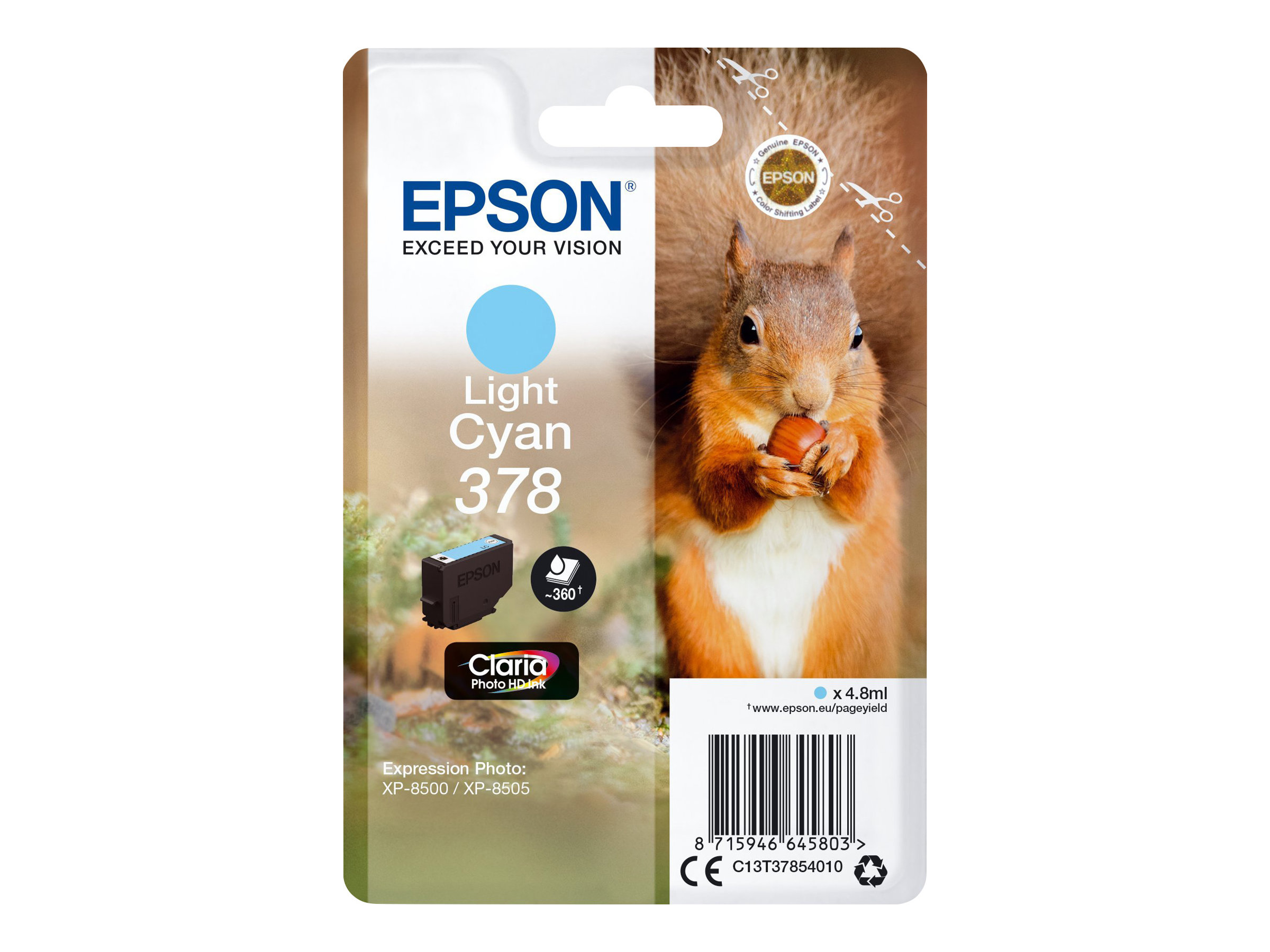 Epson 378 - 4.8 ml - hell Cyan - original - Blisterverpackung - Tintenpatrone