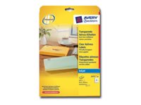 Avery Address Labels - Durchsichtig - 63.5 x 29.6 mm 675 Etikett(en) (25 Bogen x 27) Adressetiketten
