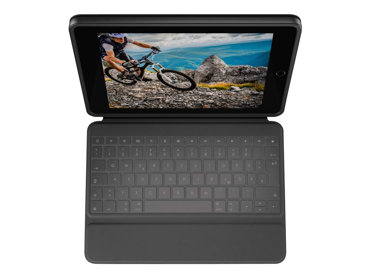 Logitech Rugged Folio - Tastatur und Foliohlle - Apple Smart connector - QWERTZ - Deutsch - Graphite