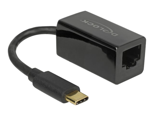 DeLock - Netzwerkadapter - USB-C 3.1 - Gigabit Ethernet x 1 - Schwarz