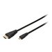DIGITUS - HDMI-Kabel mit Ethernet - HDMI mnnlich zu 19 pin micro HDMI Type D mnnlich - 2 m - Dreifachisolierung - Schwarz