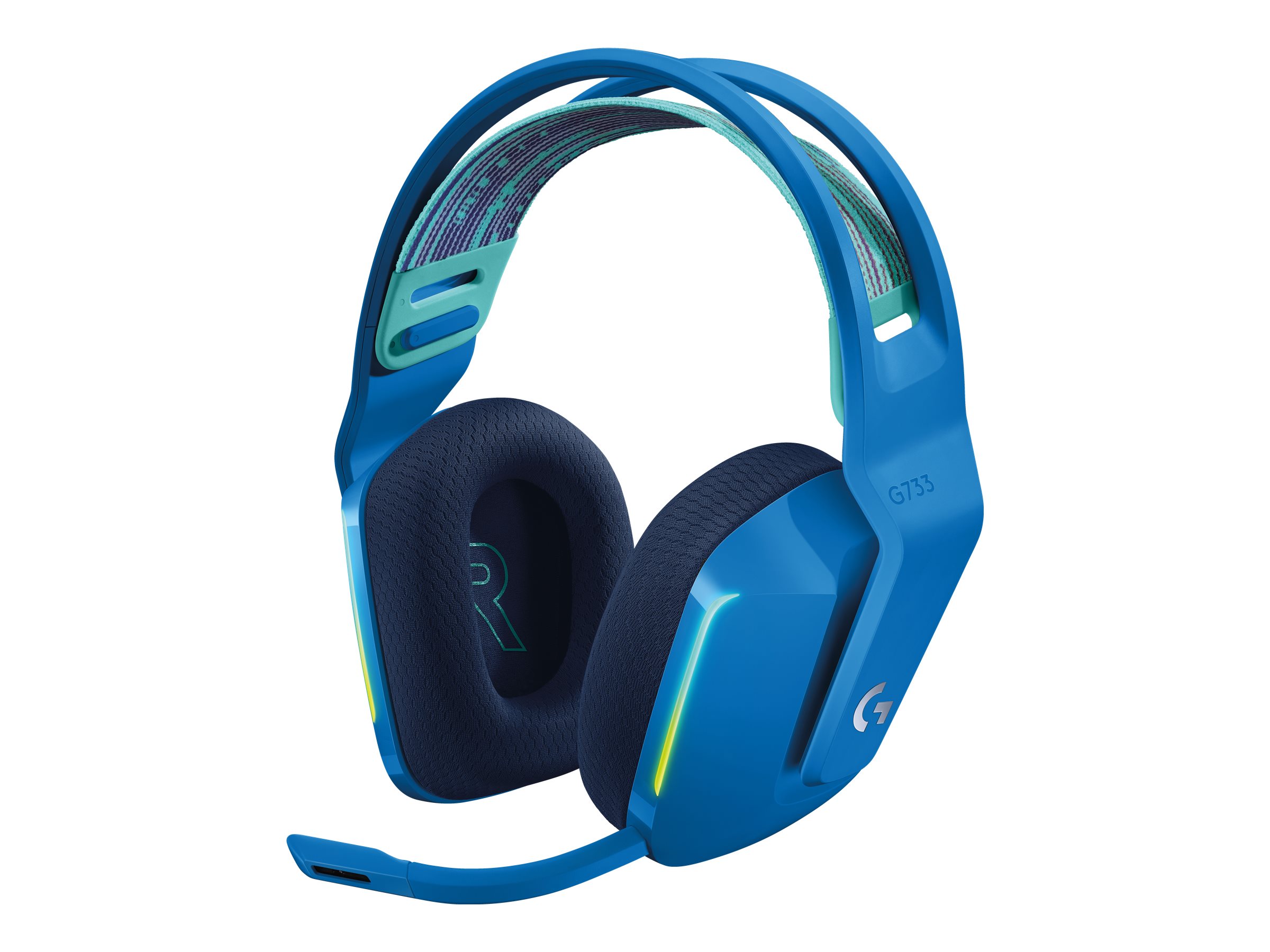 Logitech G G733 LIGHTSPEED Wireless RGB Gaming Headset - Headset - ohrumschliessend - 2,4 GHz - kabellos - Blau
