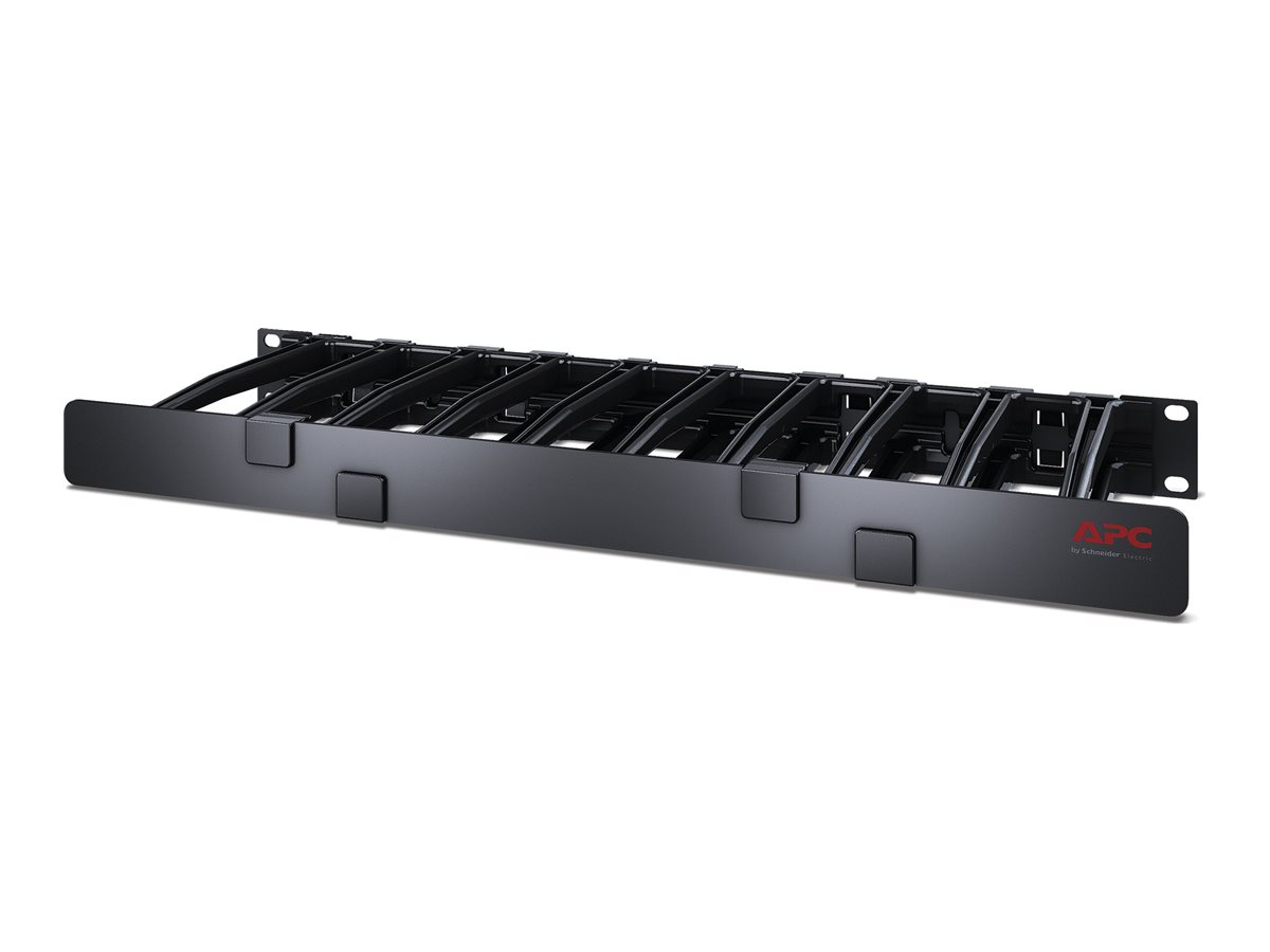 APC Horizontal Cable Manager Single-Sided with Cover - Rack-Kabelfhrungsplatte mit Abdeckung - Schwarz - 1U - TAA-konform - fr