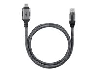 goobay - Netzwerkkabel - 24 pin USB-C (M) zu RJ-45 (M) - 1 m - 6 mm - FTP