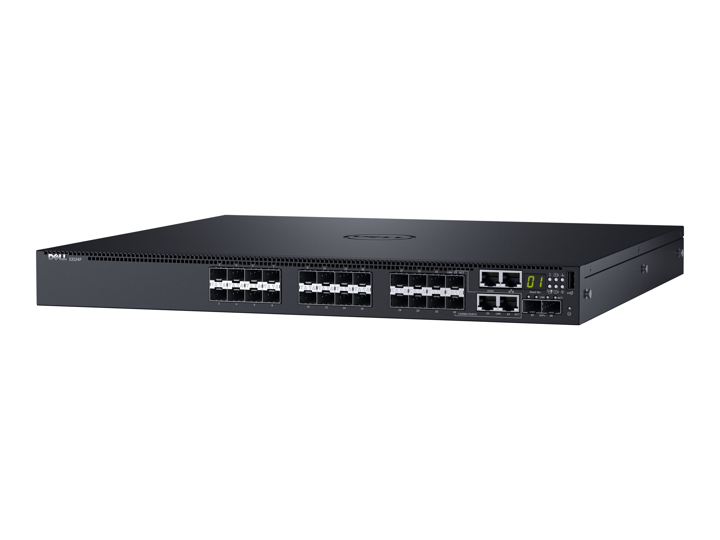 Dell Networking S3124F - Switch - L3 - managed - 24 x Gigabit SFP + 2 x 10 Gigabit SFP+ + 2 x Kombi-Gigabit-SFP - Luftstrom von 