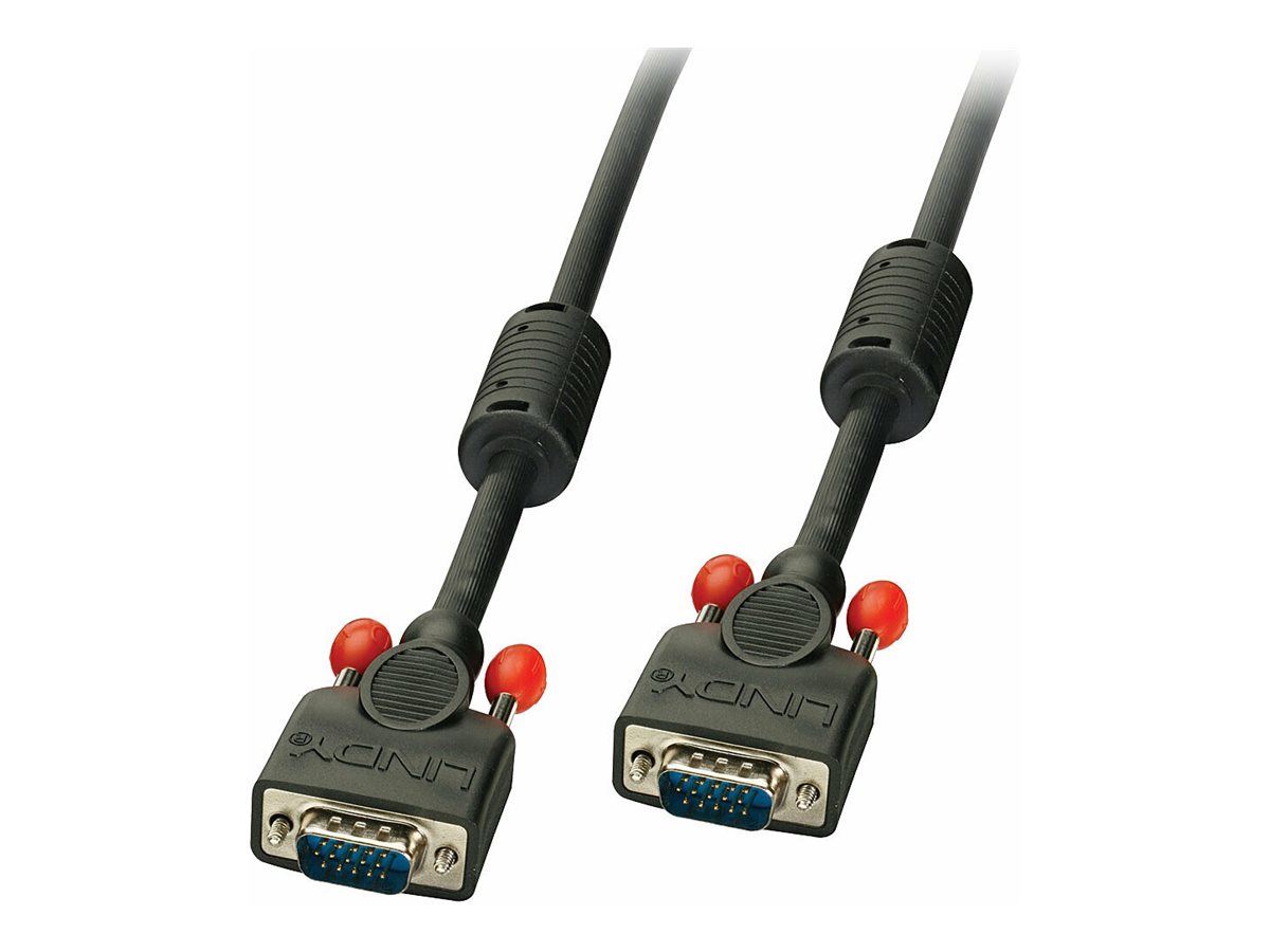 Lindy - VGA-Kabel - HD-15 (VGA) (M) zu HD-15 (VGA) (M) - 10 m - geformt, Daumenschrauben - Schwarz