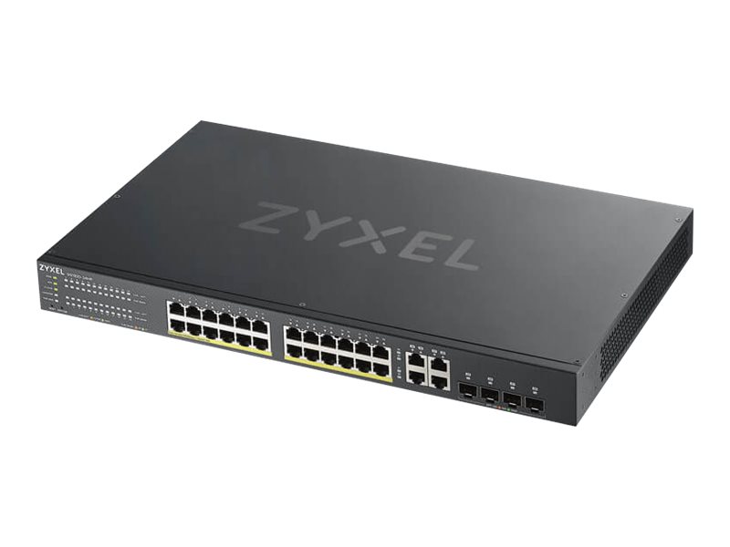 Zyxel GS1920-24HPv2 - Switch - Smart - 24 x 10/100/1000 (PoE+) + 4 x Kombi-Gigabit-SFP + 4 x 10/100/1000 - an Rack montierbar - 