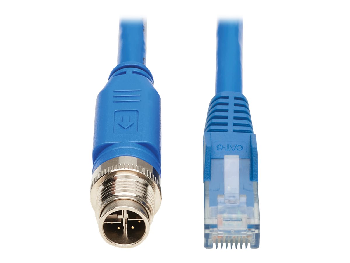 Eaton Tripp Lite Series M12 X-Code Cat6 1G UTP CMR-LP Ethernet Cable (M12 M/RJ45 M), IP68, PoE, Blue, 5 m (16.4 ft.) - Netzwerkk