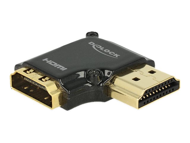 Delock - HDMI-Adapter - HDMI weiblich zu HDMI mnnlich - Schwarz - rechts-gewinkelter Stecker, 4K Untersttzung