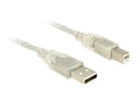 Delock - USB-Kabel - USB Typ B (M) zu USB (M) - USB 2.0 - 5 m - durchsichtig