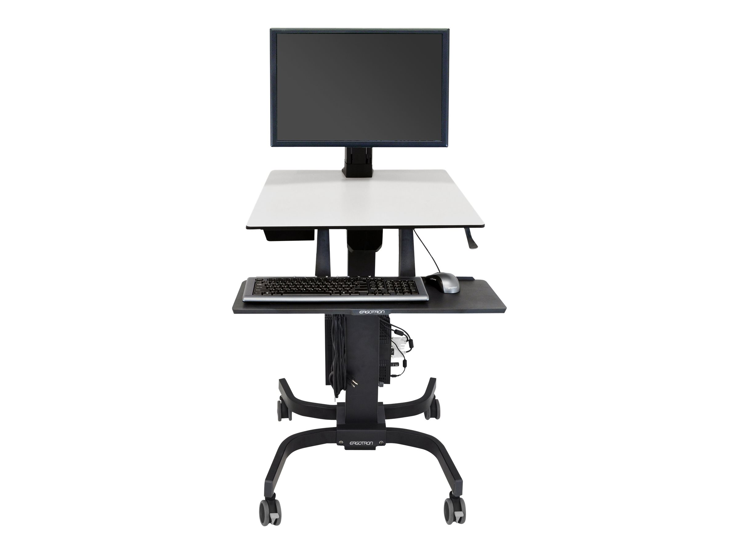 Ergotron WorkFit-C Single HD - Sitz-/Steh-Arbeitsplatz - mobil - rechteckig - Grau - Schwarz Basis