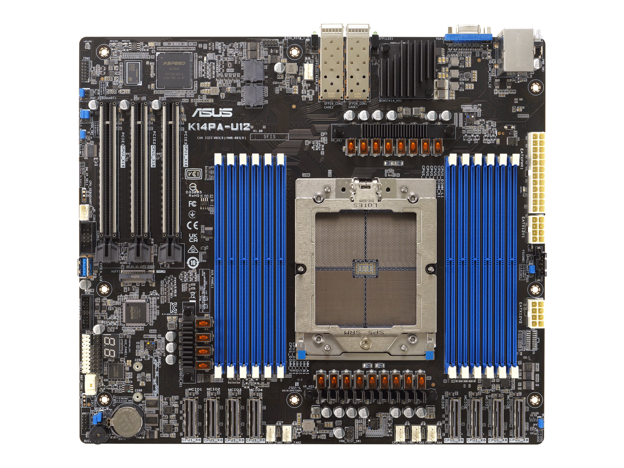 ASUS K14PA-U12 - Motherboard - SSI CEB - AMD keine CPU - Socket SP5 - 2 x 25 Gigabit LAN