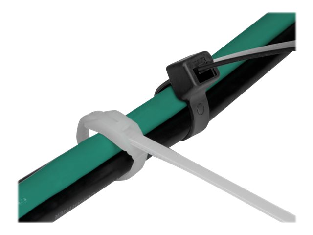 Delock - Kabelbinder - mit flachem Kopf - 11 cm - Schwarz, durchsichtig (Packung mit 100)