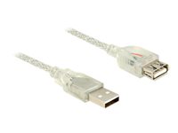 Delock - USB-Verlngerungskabel - USB (W) zu USB (M) - USB 2.0 - 2 m - durchsichtig