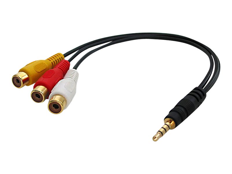 Lindy - Video- / Audio-Adapter - Composite Video / Audio - 4-poliger Mini-Stecker mnnlich zu RCA weiblich - 25 cm