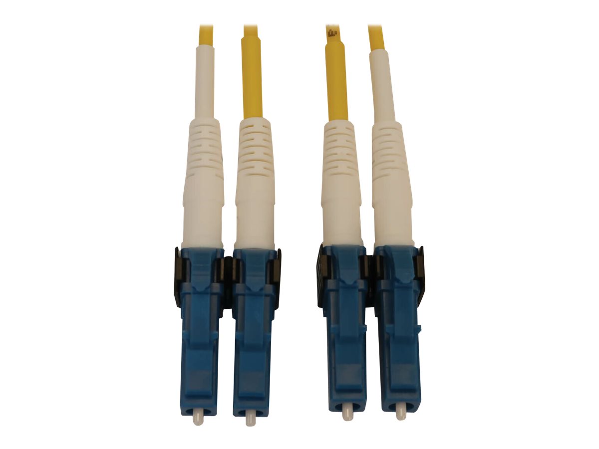Eaton Tripp Lite Series 400G Duplex Singlemode 9/125 OS2 Switchable Fiber Optic Cable (LC/UPC M/M), LSZH, Yellow, 7 m (23 ft.) -