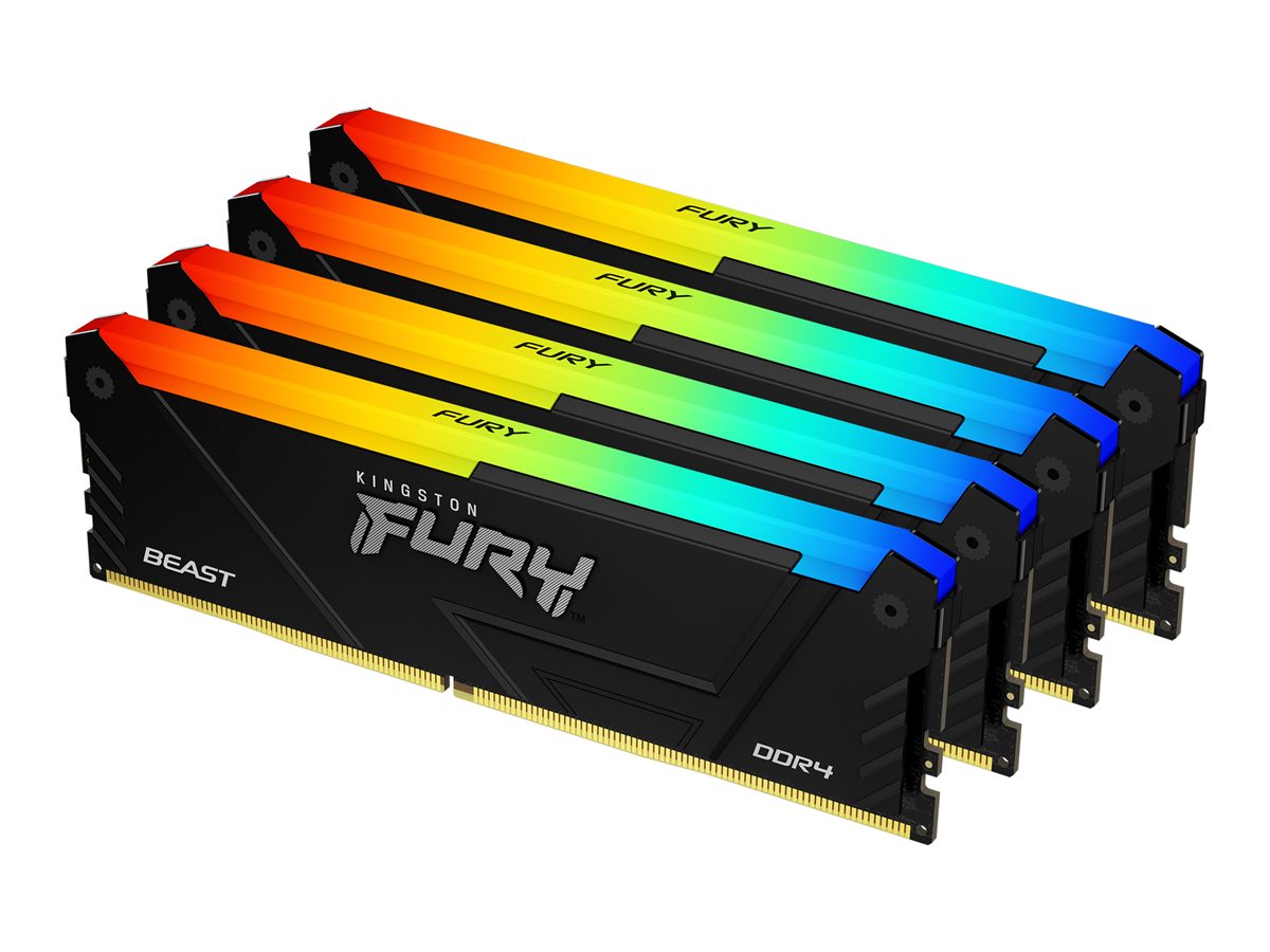 Kingston FURY Beast RGB - DDR4 - Kit - 128 GB: 4 x 32 GB - DIMM 288-PIN - 2666 MHz