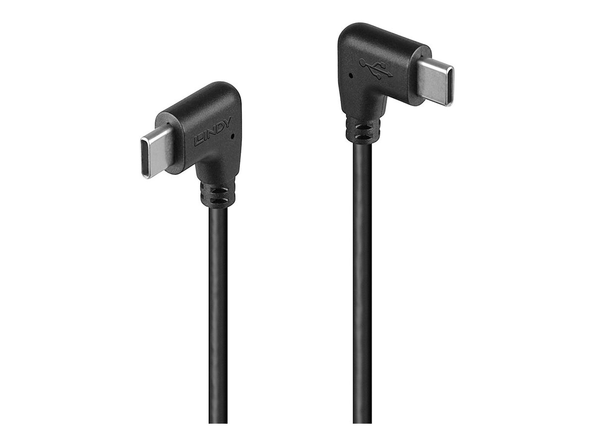 Lindy - USB-Kabel - 24 pin USB-C (M) nach rechts abgewinkelt zu 24 pin USB-C (M) nach rechts abgewinkelt - USB 2.0 - 50 cm - run