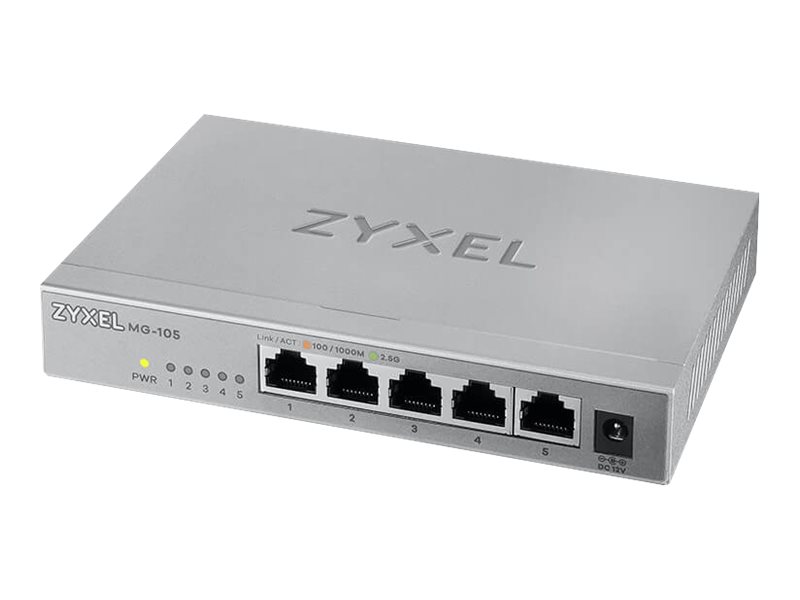Zyxel MG-105 - Switch - unmanaged - 5 x 100/1000/2.5G Base-T - Desktop