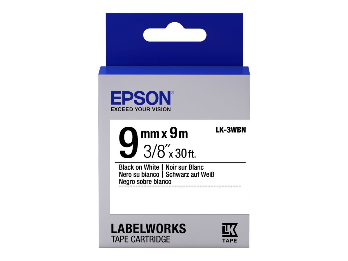 Epson LabelWorks LK-3WBN - Schwarz auf Weiss - Rolle (0,9 cm x 9 m) 1 Kassette(n) Etikettenband - fr LabelWorks LW-1000, 300, 4