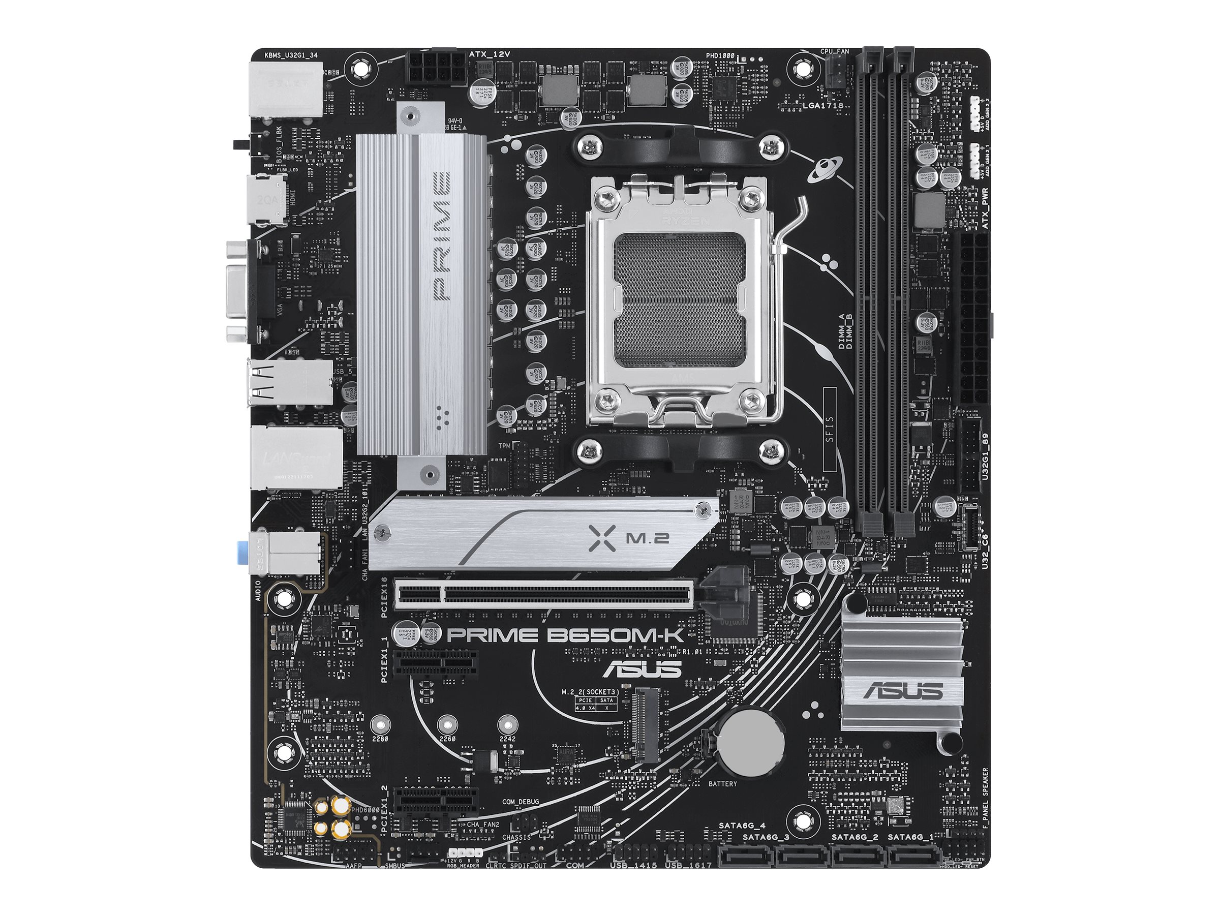 ASUS PRIME B650M-K - Motherboard - micro ATX - Socket AM5 - AMD B650 Chipsatz - USB 3.2 Gen 1, USB 3.2 Gen 2, USB-C 3.2 Gen 1