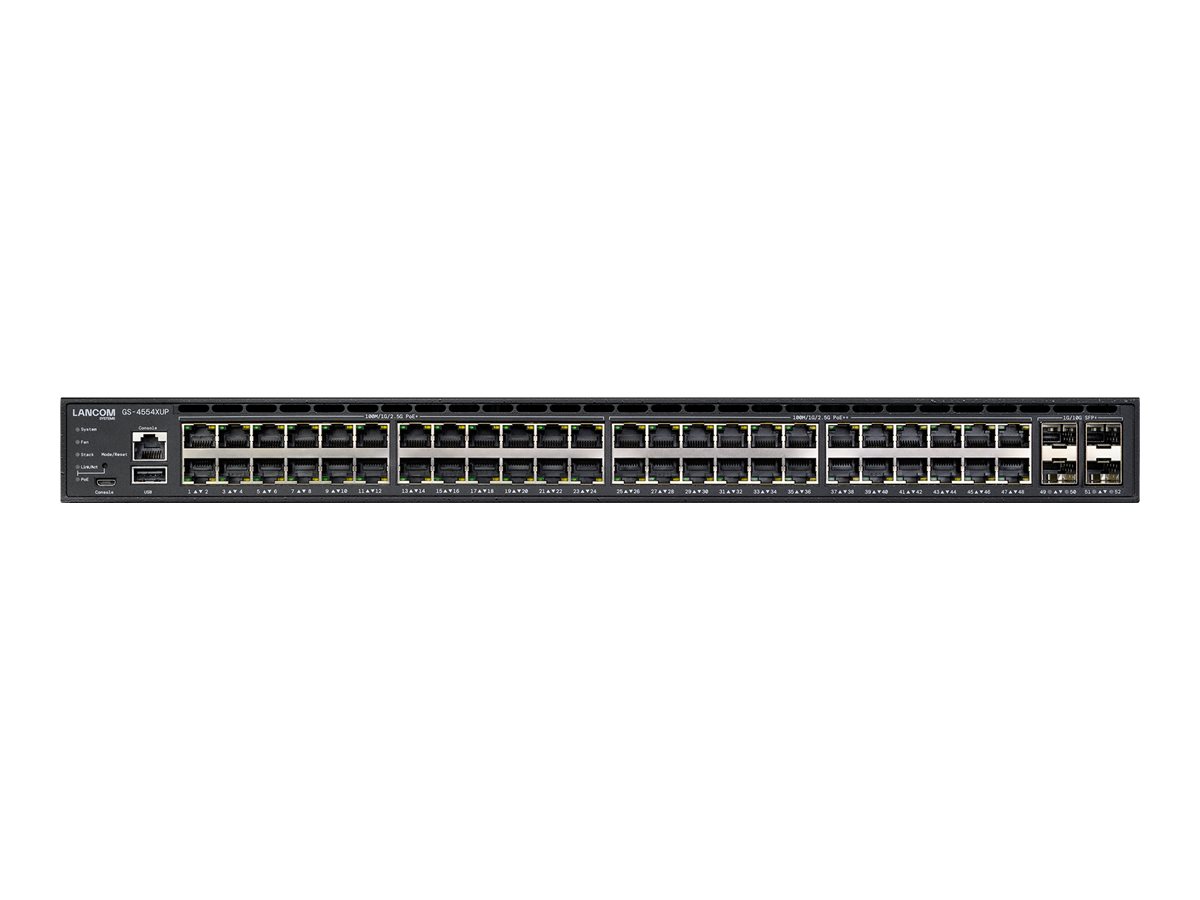 LANCOM GS-4554XUP - Switch - L3 - managed - 24 x 100/1000/2.5G (PoE++) + 24 x 10/100/1000 (PoE+) + 4 x SFP+ + 2 x QSFP+ - Deskto