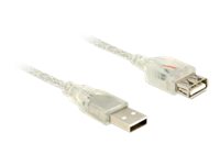 Delock - USB-Verlngerungskabel - USB (W) zu USB (M) - USB 2.0 - 3 m - durchsichtig