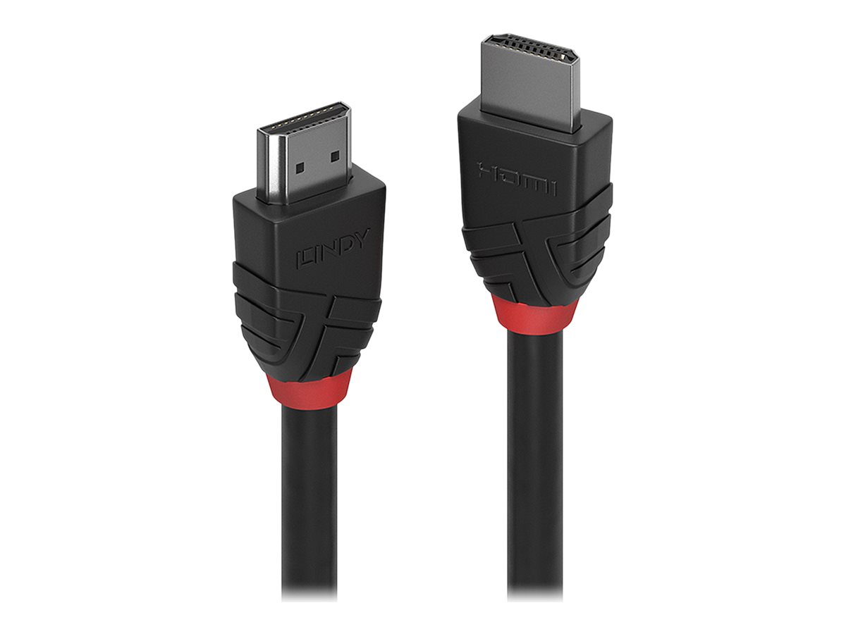 Lindy Black Line - HDMI-Kabel mit Ethernet - HDMI mnnlich zu HDMI mnnlich - 50 cm - Dreifachisolierung - Schwarz