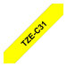 Brother TZe-C31 - Schwarz auf Neongelb - Rolle (1,2 cm x 5 m) 1 Kassette(n) laminiertes Band - fr Brother PT-D210, D600, H110; 